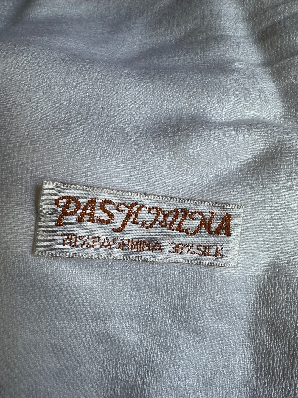 White Lightweight Pashmina Shawl with Fringe